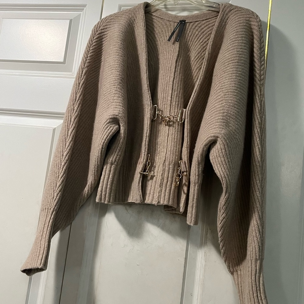 Anthropologie Rhea Hardware Crop Cardigan Sweater